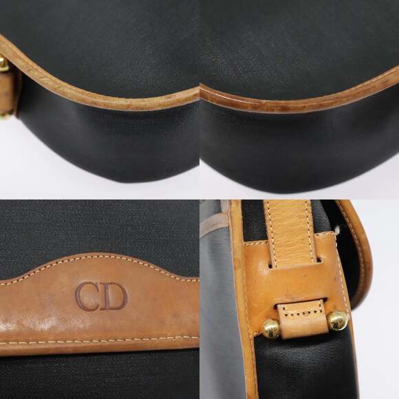 DIOR Shoulder Bag Pvc Black Gold - Picture 11 of 13